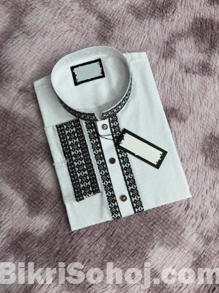 * প্রিমিয়াম হোয়াইট এমব্রয়ডারি পাঞ্জাবি